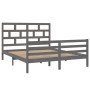 Solid gray pine wood bed frame 160x200 cm by vidaXL, Beds and slatted bases - Ref: Foro24-3101295, Price: 161,99 €, Discount: %