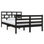 Black solid wood bed frame 120x190 cm by vidaXL, Beds and slatted bases - Ref: Foro24-3101257, Price: 148,70 €, Discount: %