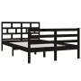 Black solid wood bed frame 120x190 cm by vidaXL, Beds and slatted bases - Ref: Foro24-3101257, Price: 148,70 €, Discount: %