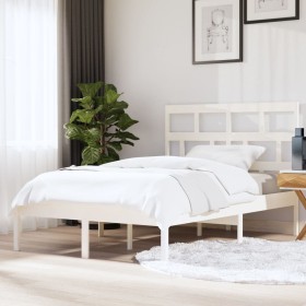 Estructura de cama de madera maciza blanco 150x200 cm de vidaXL, Camas y somieres - Ref: Foro24-3101224, Precio: 131,99 €, De...