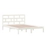 Estructura de cama de madera maciza blanco 150x200 cm de vidaXL, Camas y somieres - Ref: Foro24-3101224, Precio: 133,78 €, De...