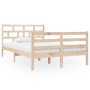 Small solid wood double bed frame 120x190 cm by vidaXL, Beds and slatted bases - Ref: Foro24-3101253, Price: 118,43 €, Discou...