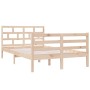 Small solid wood double bed frame 120x190 cm by vidaXL, Beds and slatted bases - Ref: Foro24-3101253, Price: 118,43 €, Discou...