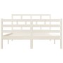 Estructura de cama doble de madera maciza blanco 135x190 cm de vidaXL, Camas y somieres - Ref: Foro24-3101259, Precio: 142,99...