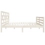 Estructura de cama doble de madera maciza blanco 135x190 cm de vidaXL, Camas y somieres - Ref: Foro24-3101259, Precio: 142,99...