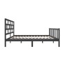 Solid gray pine wood bed frame 160x200 cm by vidaXL, Beds and slatted bases - Ref: Foro24-3101360, Price: 165,99 €, Discount: %