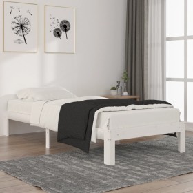 Estructura de cama madera maciza de pino blanco 90x200 cm de vidaXL, Camas y somieres - Ref: Foro24-810351, Precio: 75,99 €, ...