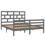 Estructura de cama madera maciza gris 5FT 150x200cm de vidaXL, Camas y somieres - Ref: Foro24-3101290, Precio: 164,87 €, Desc...