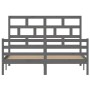 Estructura de cama madera maciza gris 5FT 150x200cm de vidaXL, Camas y somieres - Ref: Foro24-3101290, Precio: 164,87 €, Desc...