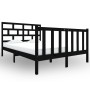 Double black solid pine wood bed frame 120x190 cm by vidaXL, Beds and slatted bases - Ref: Foro24-3101322, Price: 174,24 €, D...