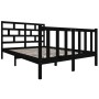 Double black solid pine wood bed frame 120x190 cm by vidaXL, Beds and slatted bases - Ref: Foro24-3101322, Price: 174,24 €, D...