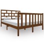 Honey brown solid pine wood bed frame 140x190 cm by vidaXL, Beds and slatted bases - Ref: Foro24-3101331, Price: 179,09 €, Di...