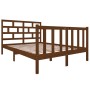 Honey brown solid pine wood bed frame 140x190 cm by vidaXL, Beds and slatted bases - Ref: Foro24-3101331, Price: 179,09 €, Di...