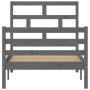 Solid gray pine wood bed frame 90x200 cm by vidaXL, Beds and slatted bases - Ref: Foro24-3101270, Price: 106,89 €, Discount: %