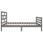 Solid gray pine wood bed frame 90x200 cm by vidaXL, Beds and slatted bases - Ref: Foro24-3101270, Price: 106,89 €, Discount: %