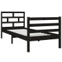 Black single solid wood bed frame 75x190 cm by vidaXL, Beds and slatted bases - Ref: Foro24-3101247, Price: 105,99 €, Discoun...