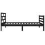 Estructura cama madera maciza individual negro 75x190 cm de vidaXL, Camas y somieres - Ref: Foro24-3101247, Precio: 105,99 €,...