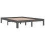 Estructura de cama de madera maciza de pino gris 140x190 cm de vidaXL, Camas y somieres - Ref: Foro24-810347, Precio: 100,99 ...