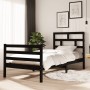 Estructura de cama madera maciza de pino negra 90x200 cm de vidaXL, Camas y somieres - Ref: Foro24-3101272, Precio: 125,04 €,...