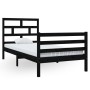 Estructura de cama madera maciza de pino negra 90x200 cm de vidaXL, Camas y somieres - Ref: Foro24-3101272, Precio: 125,04 €,...