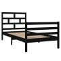 Estructura de cama madera maciza de pino negra 90x200 cm de vidaXL, Camas y somieres - Ref: Foro24-3101272, Precio: 125,04 €,...