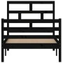 Estructura de cama madera maciza de pino negra 90x200 cm de vidaXL, Camas y somieres - Ref: Foro24-3101272, Precio: 125,04 €,...