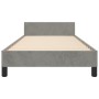 Light gray velvet bed frame with headboard 100x200cm by vidaXL, Beds and slatted bases - Ref: Foro24-347555, Price: 86,36 €, ...