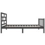 Solid gray pine wood bed frame 90x190 cm by vidaXL, Beds and slatted bases - Ref: Foro24-3101315, Price: 104,08 €, Discount: %