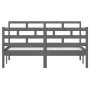 Solid gray pine wood bed frame 140x190 cm by vidaXL, Beds and slatted bases - Ref: Foro24-3101265, Price: 171,24 €, Discount: %