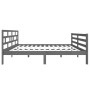 Solid gray pine wood bed frame 140x190 cm by vidaXL, Beds and slatted bases - Ref: Foro24-3101265, Price: 171,24 €, Discount: %