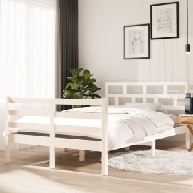 Solid white pine wood bed frame 120x200 cm by vidaXL, Beds and slatted bases - Ref: Foro24-3101279, Price: 131,68 €, Discount: %