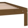 Estructura de cama doble madera maciza marrón miel 135x190 cm de vidaXL, Camas y somieres - Ref: Foro24-810343, Precio: 109,4...