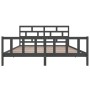 Estructura de cama de madera maciza de pino gris 200x200 cm de vidaXL, Camas y somieres - Ref: Foro24-3101370, Precio: 178,38...