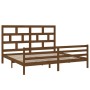 Estructura de cama madera maciza de pino marrón miel 200x200 cm de vidaXL, Camas y somieres - Ref: Foro24-3101306, Precio: 17...