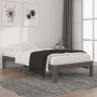 Solid gray pine wood bed frame 90x200 cm by vidaXL, Beds and slatted bases - Ref: Foro24-810352, Price: 83,99 €, Discount: %