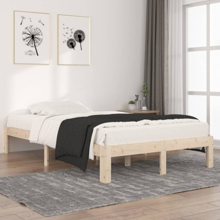 Estructura de cama madera maciza de pino 120x200 cm de vidaXL, Camas y somieres - Ref: Foro24-810360, Precio: 84,25 €, Descue...