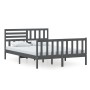 Gray solid wood bed frame 140x200 cm by vidaXL, Beds and slatted bases - Ref: Foro24-3101155, Price: 189,99 €, Discount: %