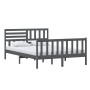 Gray solid wood bed frame 140x200 cm by vidaXL, Beds and slatted bases - Ref: Foro24-3101155, Price: 189,99 €, Discount: %