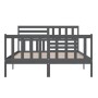 Gray solid wood bed frame 140x200 cm by vidaXL, Beds and slatted bases - Ref: Foro24-3101155, Price: 189,99 €, Discount: %