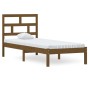 Estructura cama individual madera maciza marrón miel 75x190 cm de vidaXL, Camas y somieres - Ref: Foro24-3101181, Precio: 97,...