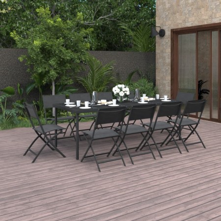 Juego de comedor de jardín 11 piezas acero de vidaXL, Conjuntos de jardín - Ref: Foro24-3073508, Precio: 508,56 €, Descuento: %