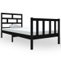 Estructura de cama madera maciza pino individual negro 90x190cm de vidaXL, Camas y somieres - Ref: Foro24-3101317, Precio: 13...