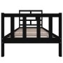 Black single solid pine wood bed frame 90x190cm by vidaXL, Beds and slatted bases - Ref: Foro24-3101317, Price: 134,10 €, Dis...