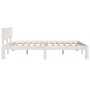 Solid white pine wood bed frame 140x190 cm by vidaXL, Beds and slatted bases - Ref: Foro24-810476, Price: 104,96 €, Discount: %