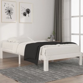 Solid white pine wood bed frame 100x200 cm by vidaXL, Beds and slatted bases - Ref: Foro24-810356, Price: 88,56 €, Discount: %