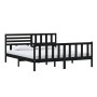 Super king black solid wood bed frame 180x200 cm by vidaXL, Beds and slatted bases - Ref: Foro24-3101172, Price: 212,65 €, Di...