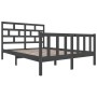 Estructura de cama de madera maciza de pino gris 140x200 cm de vidaXL, Camas y somieres - Ref: Foro24-3101350, Precio: 172,99...