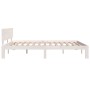 Estructura de cama de madera maciza de pino blanco 160x200 cm de vidaXL, Camas y somieres - Ref: Foro24-810506, Precio: 130,5...