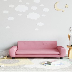 Pink velvet children's sofa 100x54x33 cm by vidaXL, Baby and Toddler Furniture - Ref: Foro24-3196382, Price: 82,99 €, Discoun...