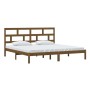 Estructura de cama madera maciza de pino marrón miel 200x200 cm de vidaXL, Camas y somieres - Ref: Foro24-3101241, Precio: 16...